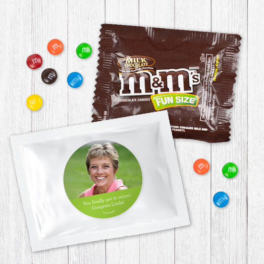 Personalized Retirment Color Block Candy Favor Bag - M&Ms or Skittles