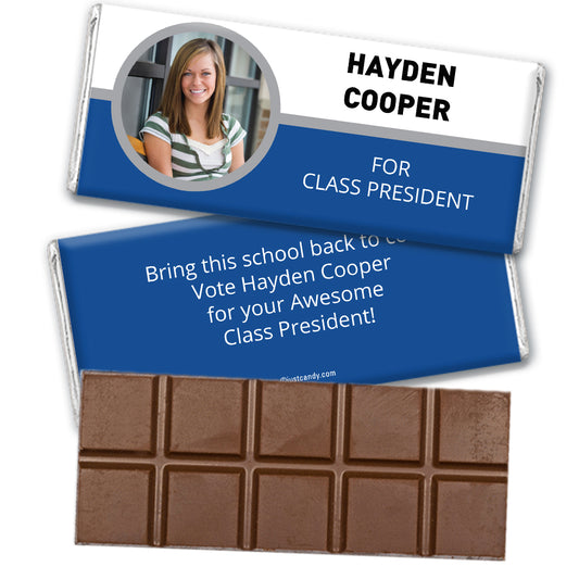 School Election Campaign Personalized Hershey's Milk Chocolate Bar Photo Name