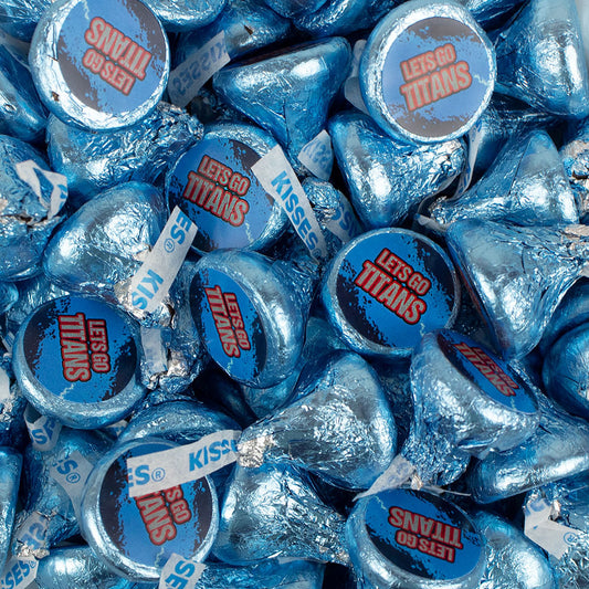 Assembled Let's Go Titans Stickers and Hershey's Kisses Candy 13.6oz Bag 85ct