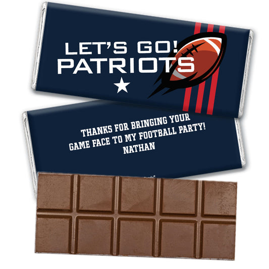 Personalized Patriots Football Party Hershey's Hershey's Milk Chocolate Bar & Wrapper