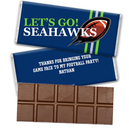 Personalized Seahawks Football Party Hershey's Hershey's Milk Chocolate Bar & Wrapper