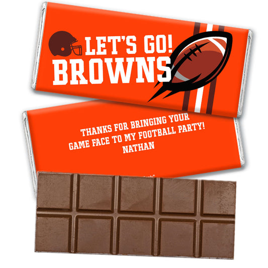 Personalized Browns Football Party Hershey's Hershey's Milk Chocolate Bar & Wrapper