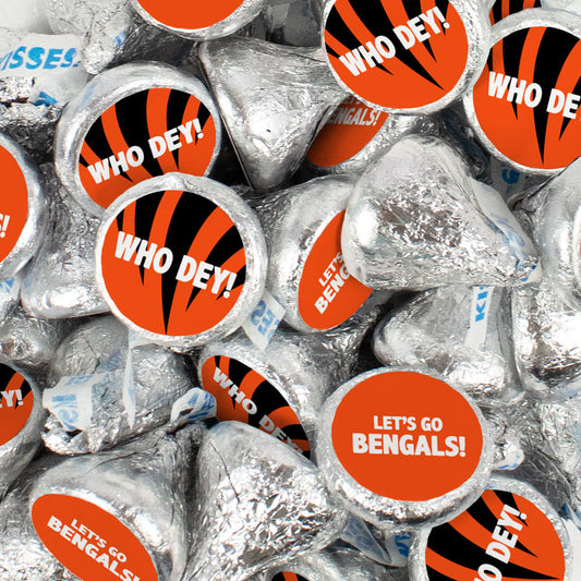 Assembled Football Orange and Black Hershey's Kisses Candy 13.6oz Bag 85ct