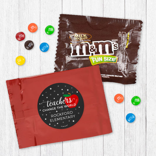 Personalized Teacher Appreciation Teachers Change the World Candy Favor Bag - M&Ms or Skittles