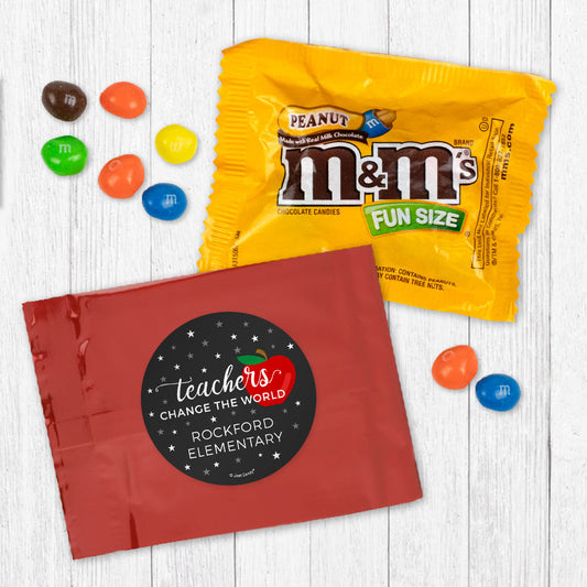 Personalized Teacher Appreciation Teachers Change the World Candy Favor Bag - M&Ms or Skittles