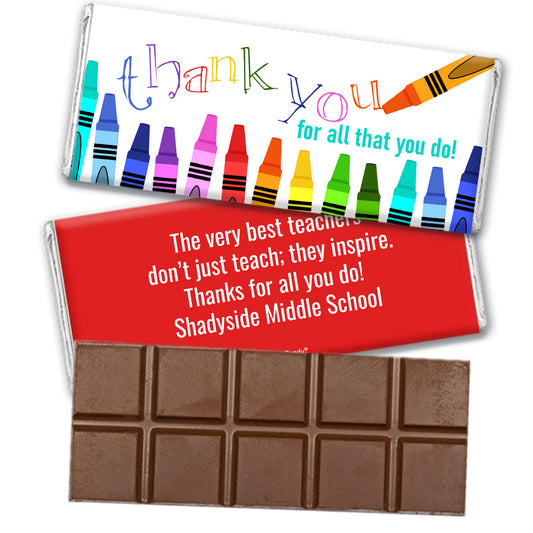Personalized Thank You For All That You Do Crayon Art Hershey's Milk Chocolate Bar