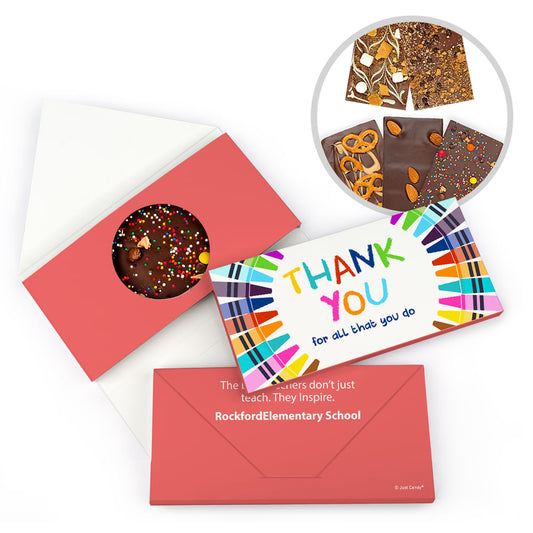 Personalized Colorful Thank You Gourmet Infused Belgian Chocolate Bars (3.5oz)