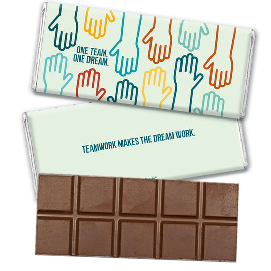 Personalized Teamwork One Team One Dream Hershey's Milk Chocolate Bar & Wrapper