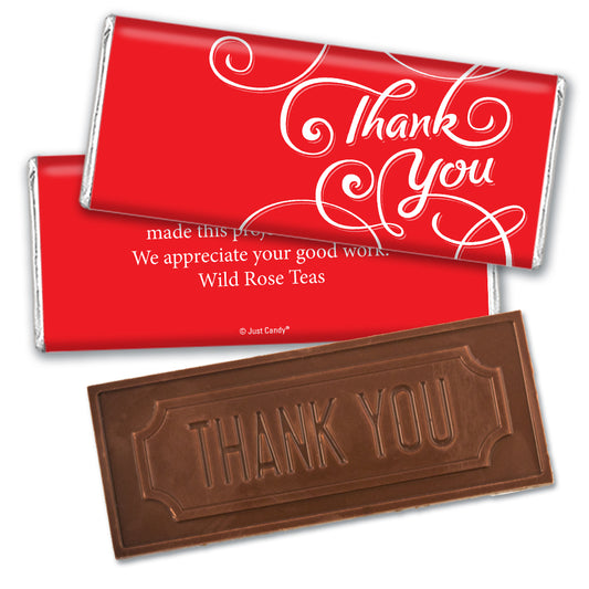 Thank You Personalized Embossed Chocolate Bar Scroll
