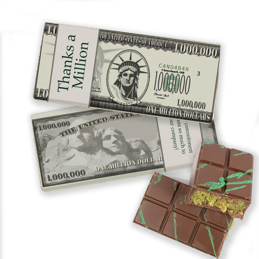 Personalized Thanks A Million Dubai Chocolate Bar 3.8oz