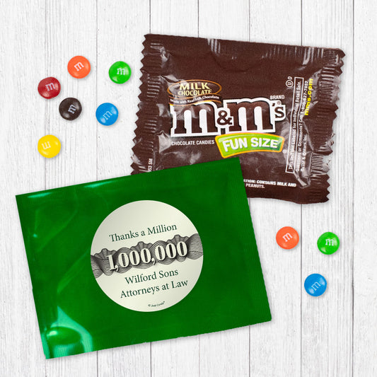 Personalized Business Thanks a Million Candy Favor Bag - M&Ms or Skittles