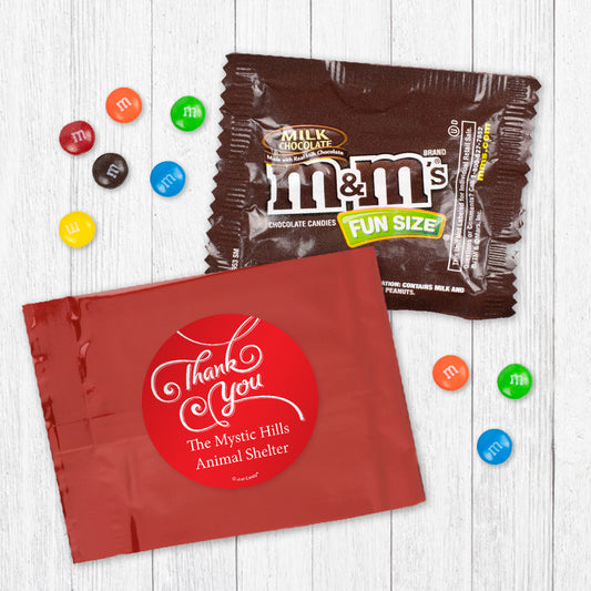 Personalized Business Thank You Scroll Candy Favor Bag - M&Ms or Skittles