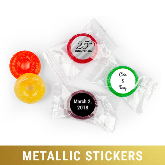 Personalized Metallic Anniversary 25th Life Savers 5 Flavor Hard Candy