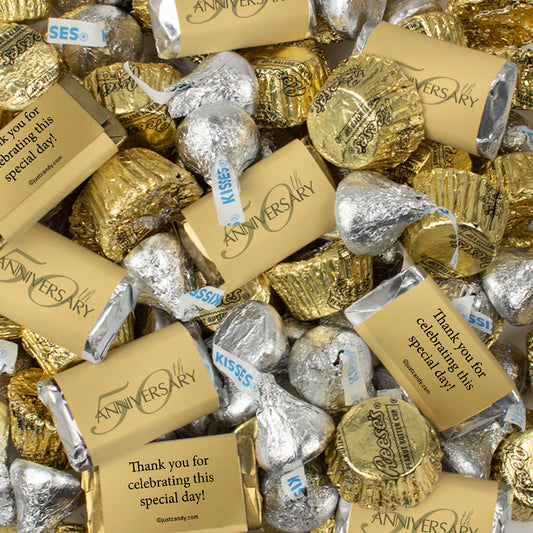 50th Anniversary Hershey's Miniatures, Kisses and Reese's Peanut Butter Cups