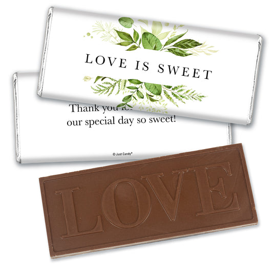 Wedding Botanical Greenery Embossed Chocolate Bar