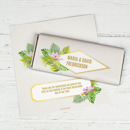Personalized Wedding Floral Glam Chocolate Bar Wrappers