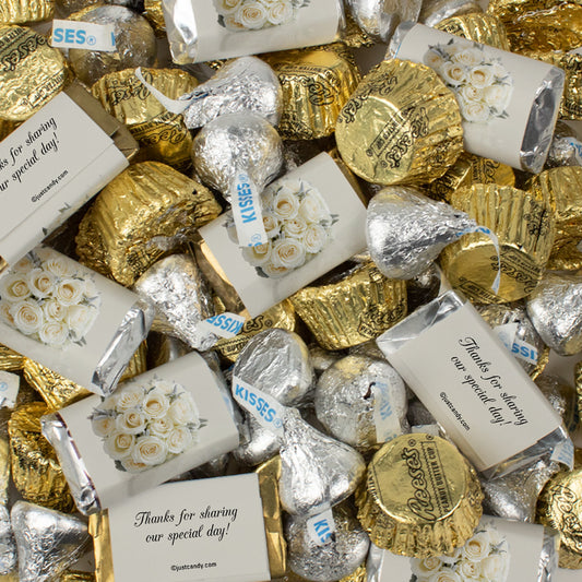 Wedding Flowers Mix Hershey's Miniatures, Kisses and Reese's Peanut Butter Cups