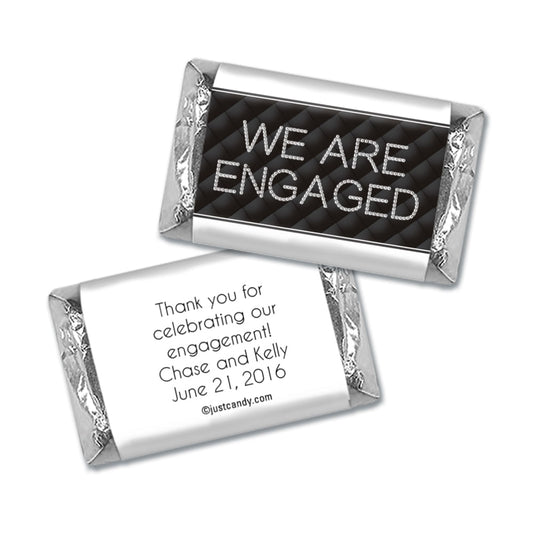 Engagement Party Personalized Hershey's Miniatures Wrappers Chanel Inspired Quilted Engaged!