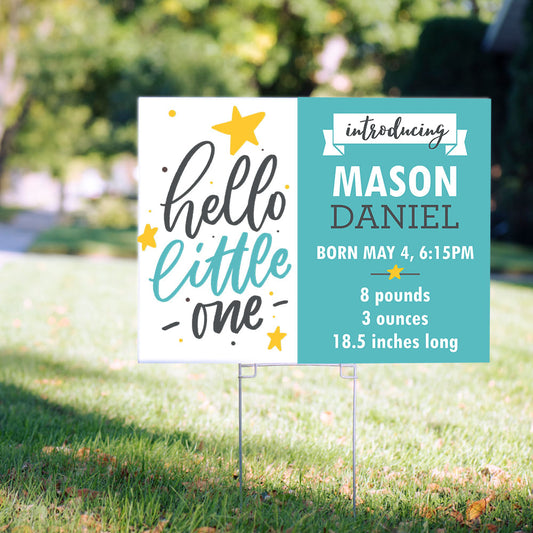 Personalized It's a Boy Yard Sign and Stake - Hello Little One