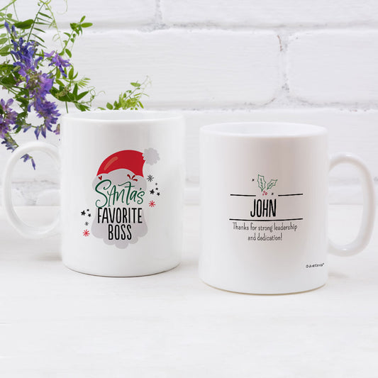 Personalized Santa's Favorite Boss 11oz Mug Empty