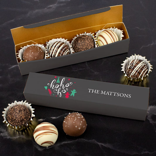 Personalized Ho Ho Ho Truffle Favors - 4 pcs