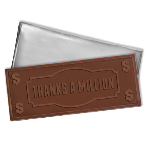 Embossed Thanks a Million Belgian Milk Chocolate Bar (30 Pack)