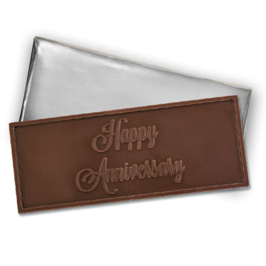 Embossed Happy Anniversary Belgian Milk Chocolate Bar (30 Pack)
