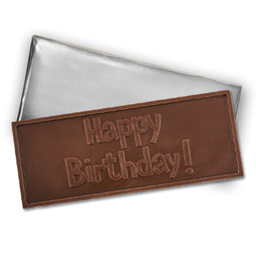 Embossed Happy Birthday Belgian Milk Chocolate Bar (30 Pack)