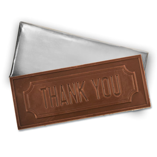 Embossed Thank You Belgian Milk Chocolate Bar (30 Pack)