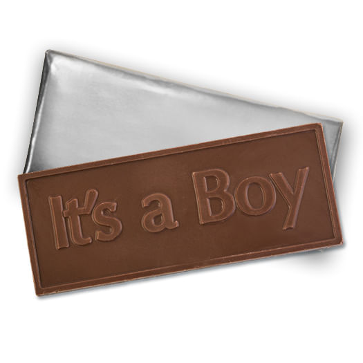 Embossed It's A Boy Belgian Milk Chocolate Bar (30 Pack)