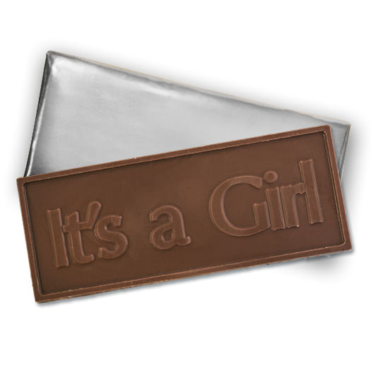 Embossed It's A Girl Belgian Milk Chocolate Bar (30 Pack)