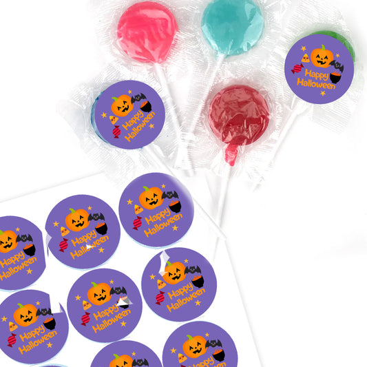 DIY Happy Halloween Stickers & Lollipop (130ct) - Critters