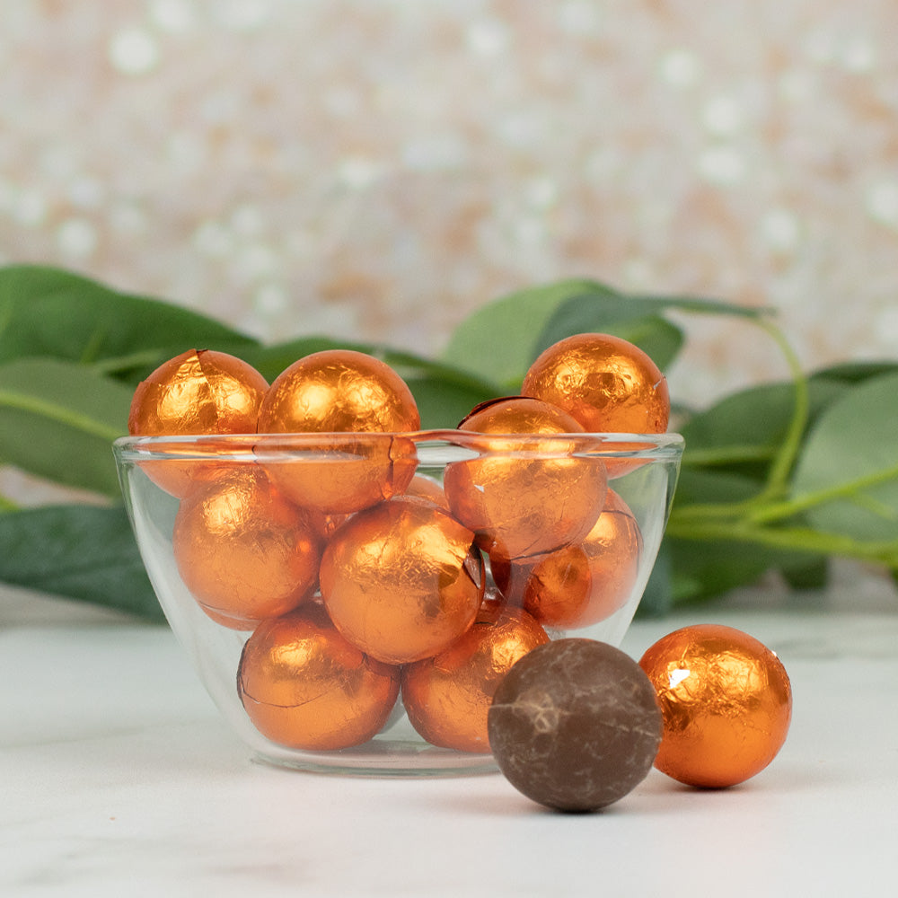 Orange Chocolate Foil Balls – Just Candy