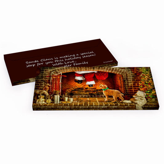 Deluxe Personalized Christmas Santa's Puppy Candy Bar Favor Box