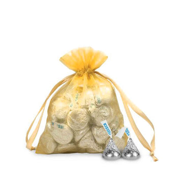 Small Gold Organza Bag - Pack of 12