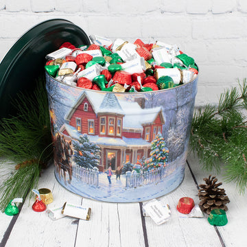 Personalized Hershey's Happy Holidays Mix Dashing Through the Snow Tin - 13.5 lb