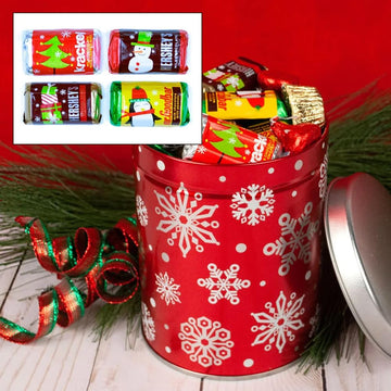Red Snowflakes Hershey's Chocolate Mix 1QT Tin