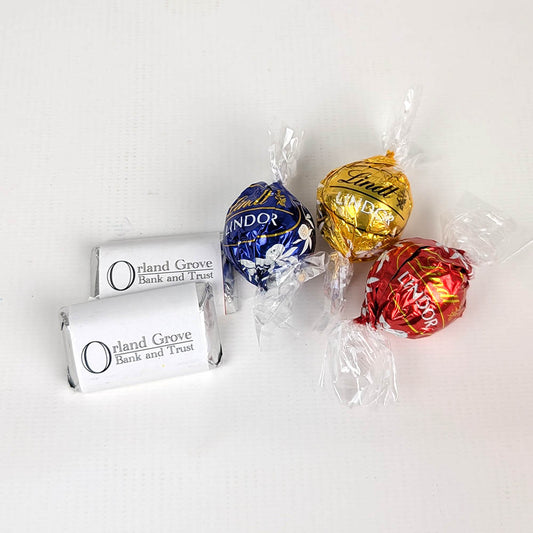 Add Your Logo Holiday Diamonds 1.9lb Tin Hershey's Miniatures & Lindt Truffles