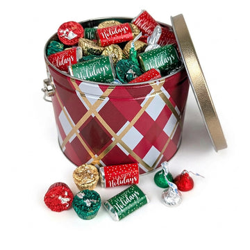 Personalized Holiday Diamonds 2.25 lb Happy Holidays Hershey's Mix Tin
