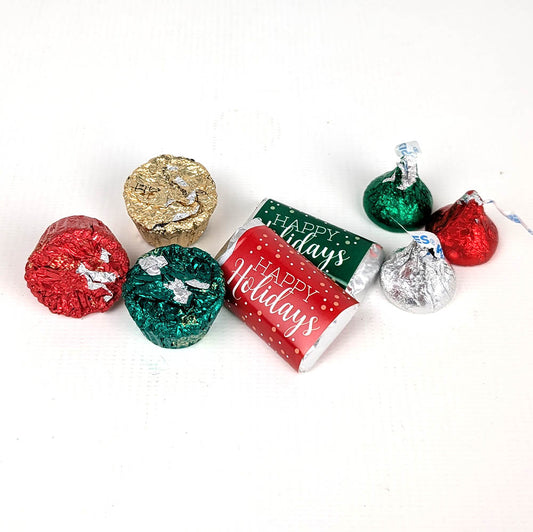 Personalized Holiday Diamonds 2.25 lb Happy Holidays Hershey's Mix Tin