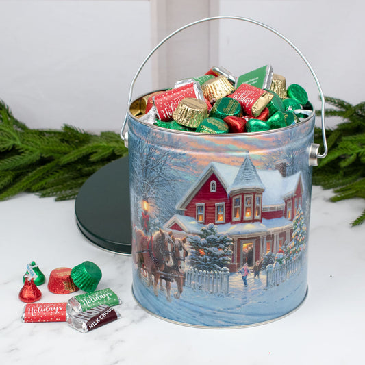 Personalized Dashing Through the Snow 3.7lb Happy Holidays Hershey's Mix Gift Tin
