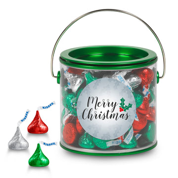 Merry Christmas Hershey's Kisses Green Paint Can