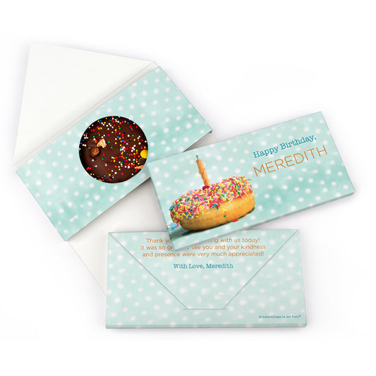 Personalized Birthday Donut Worry Be Happy Gourmet Infused Belgian Chocolate Bars (3.5oz)