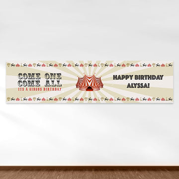 Personalized Circus Birthday 5 Ft. Banner