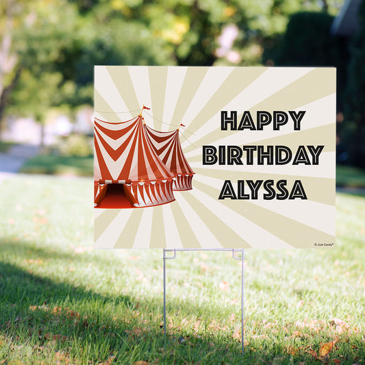 Personalized Kids Birthday Circus Yard Sign and Stake