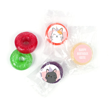 Personalized Cat Birthday Life Savers 5 Flavor Hard Candy - Happy Purrr-thday