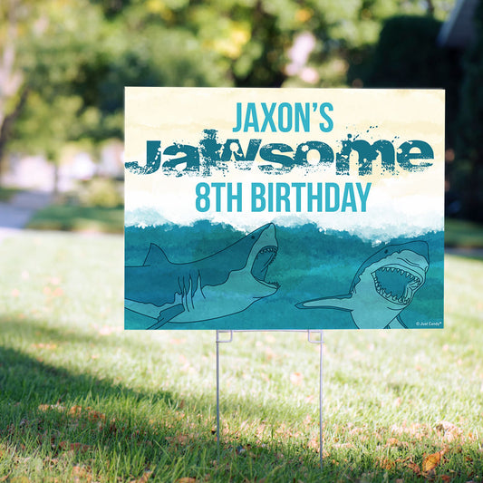 Personalized Kids Birthday Jawsome Yard Sign and Stake