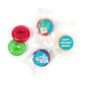 Personalized Shark Birthday Life Savers 5 Flavor Hard Candy - Blue Shark