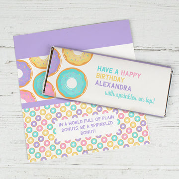 Personalized Donut Birthday Standard Chocolate Bar Wrappers Only - Donut Party