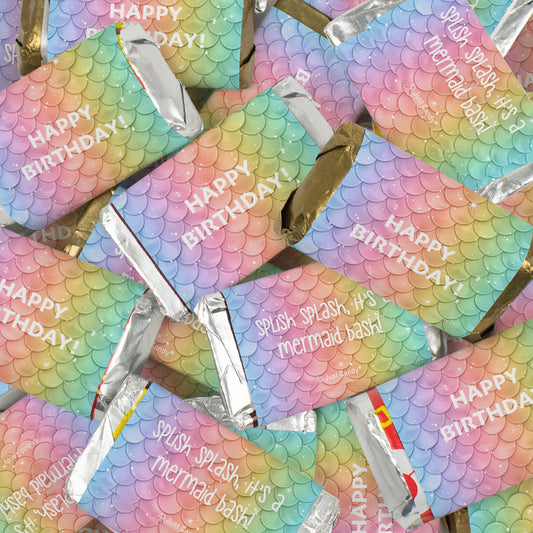 Rainbow Mermaid Kid's Birthday Hershey's Wrapped Chocolate Miniatures